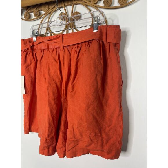 NEW A New Day orange belted linen shorts XXL - Picture 4 of 5